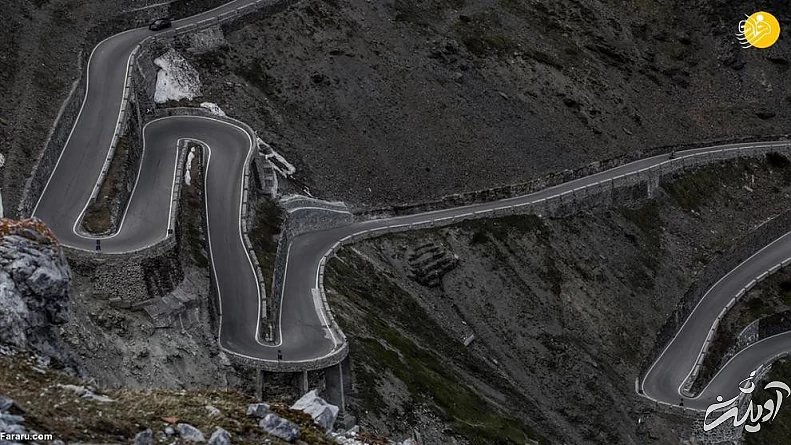 (تصاویر) خطرناکترین جاده جهان در دامنه آلپ